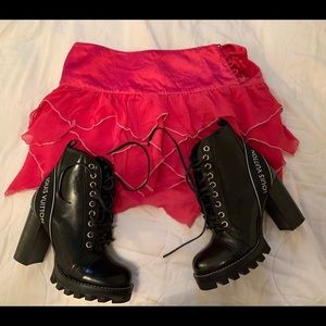 ALEXANDER MCQUEEN silk ruffle skirt size 34 XS